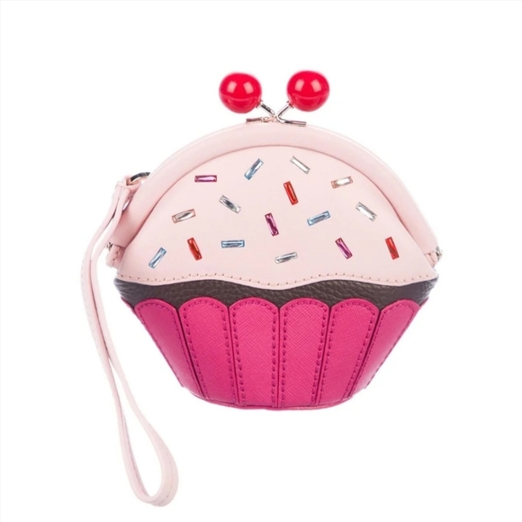 kate spade Handbags - KATE SPADE New York Take the Cake Cupcake Wristlet Pink Crystal Sprinkles Party